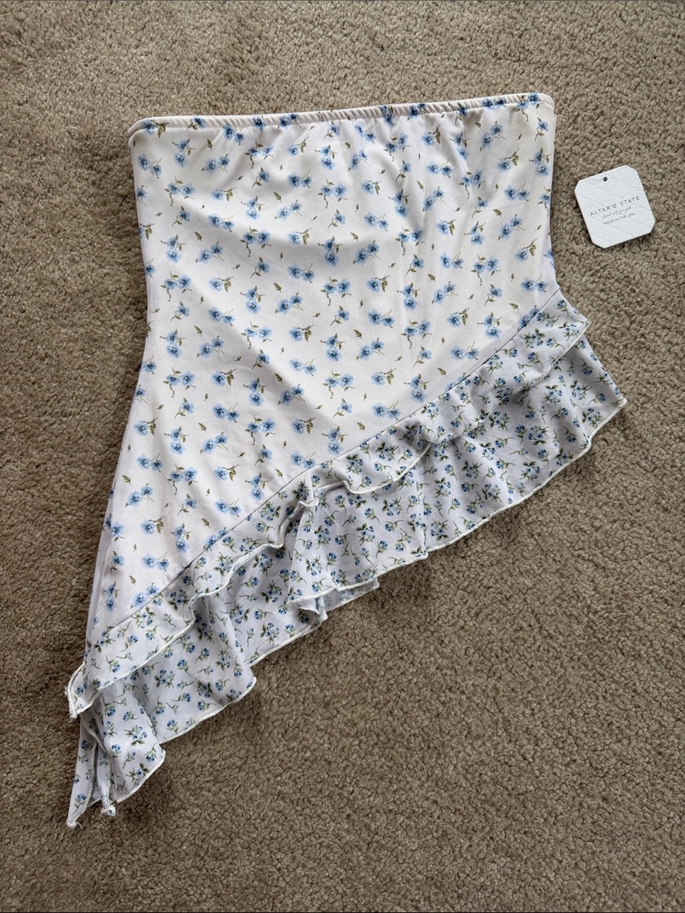 NWT Altar'd State Tank Top with Blue Floral Print size S